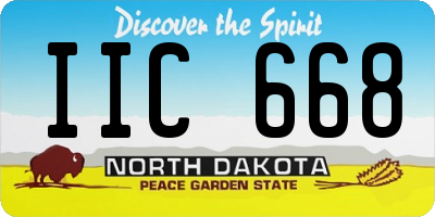 ND license plate IIC668