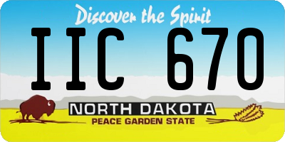 ND license plate IIC670