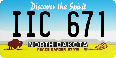 ND license plate IIC671