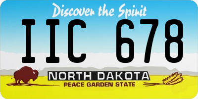 ND license plate IIC678