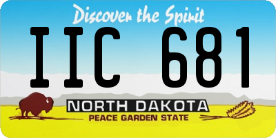 ND license plate IIC681