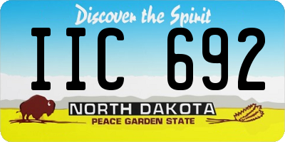 ND license plate IIC692