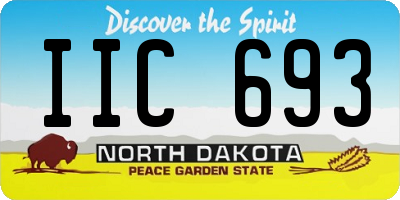 ND license plate IIC693