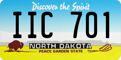 ND license plate IIC701