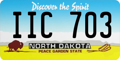 ND license plate IIC703