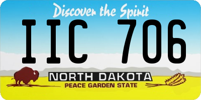 ND license plate IIC706