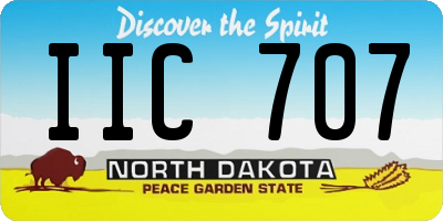 ND license plate IIC707