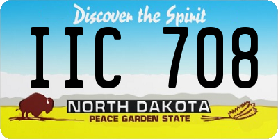 ND license plate IIC708
