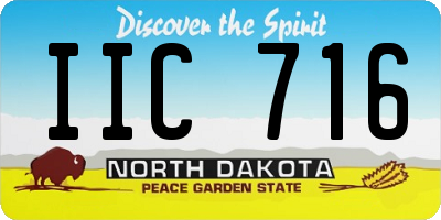 ND license plate IIC716