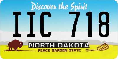 ND license plate IIC718