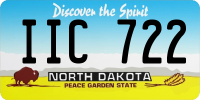 ND license plate IIC722