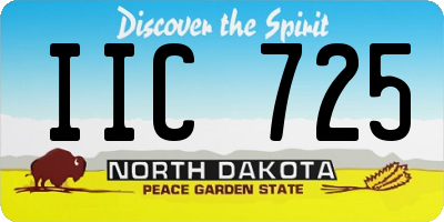 ND license plate IIC725