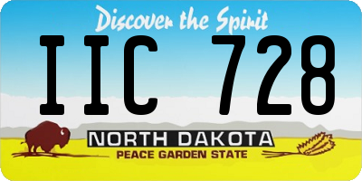 ND license plate IIC728