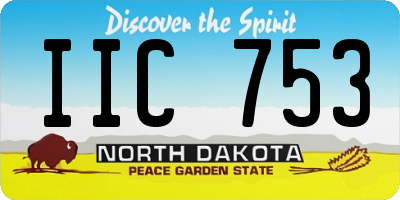 ND license plate IIC753
