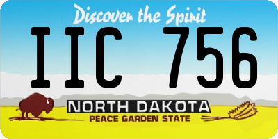 ND license plate IIC756