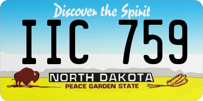 ND license plate IIC759