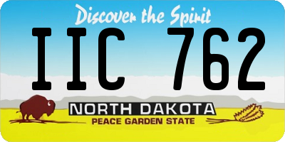 ND license plate IIC762