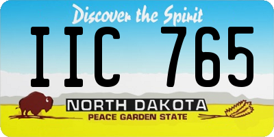 ND license plate IIC765