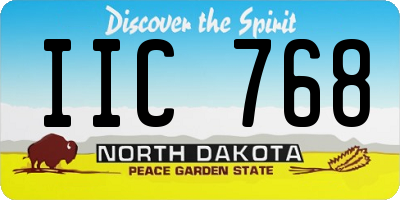 ND license plate IIC768