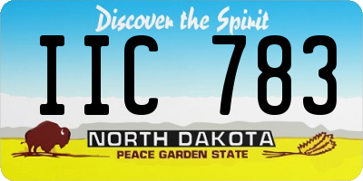 ND license plate IIC783