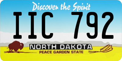 ND license plate IIC792