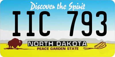 ND license plate IIC793