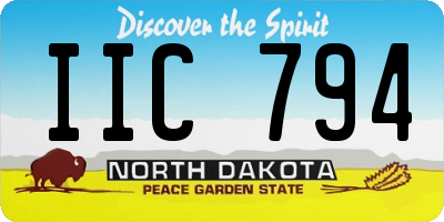 ND license plate IIC794