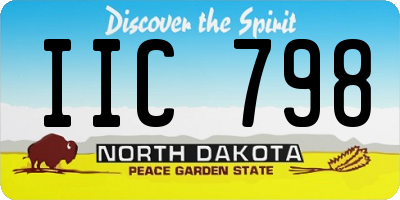 ND license plate IIC798