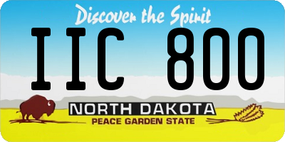 ND license plate IIC800