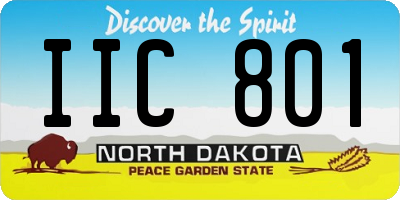 ND license plate IIC801