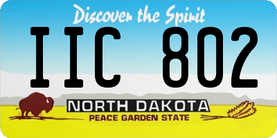 ND license plate IIC802