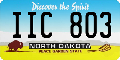 ND license plate IIC803