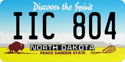 ND license plate IIC804