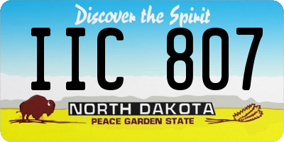 ND license plate IIC807