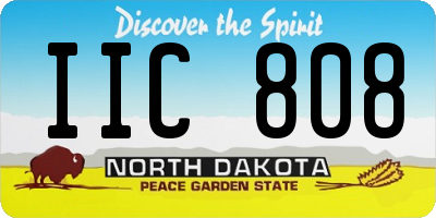 ND license plate IIC808