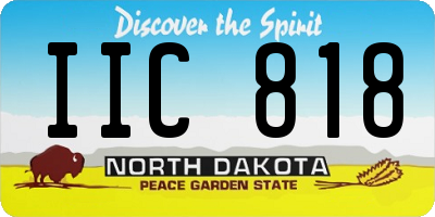 ND license plate IIC818