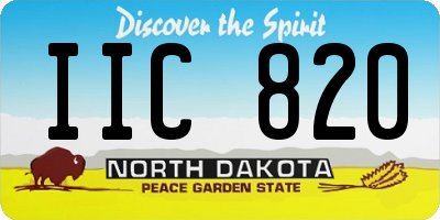 ND license plate IIC820