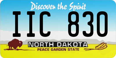 ND license plate IIC830