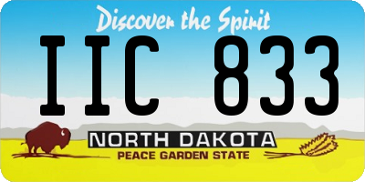 ND license plate IIC833