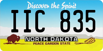 ND license plate IIC835