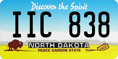 ND license plate IIC838