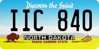 ND license plate IIC840