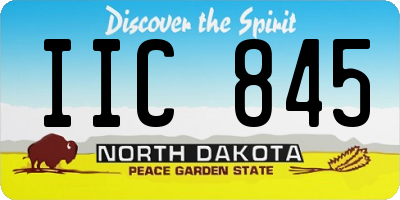 ND license plate IIC845