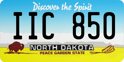 ND license plate IIC850