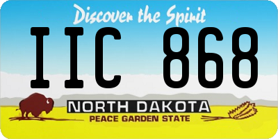 ND license plate IIC868