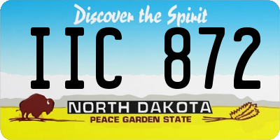 ND license plate IIC872