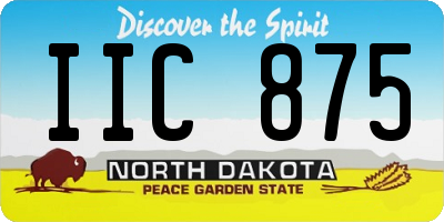 ND license plate IIC875