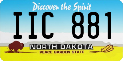 ND license plate IIC881