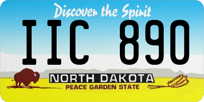 ND license plate IIC890
