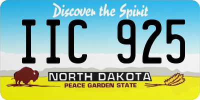 ND license plate IIC925